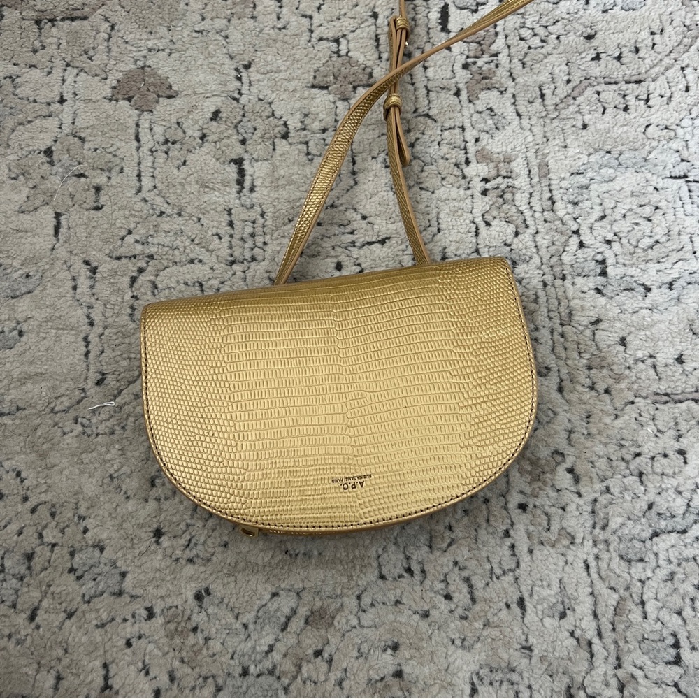 A.P.C. Gold Textured Crossbody Bag